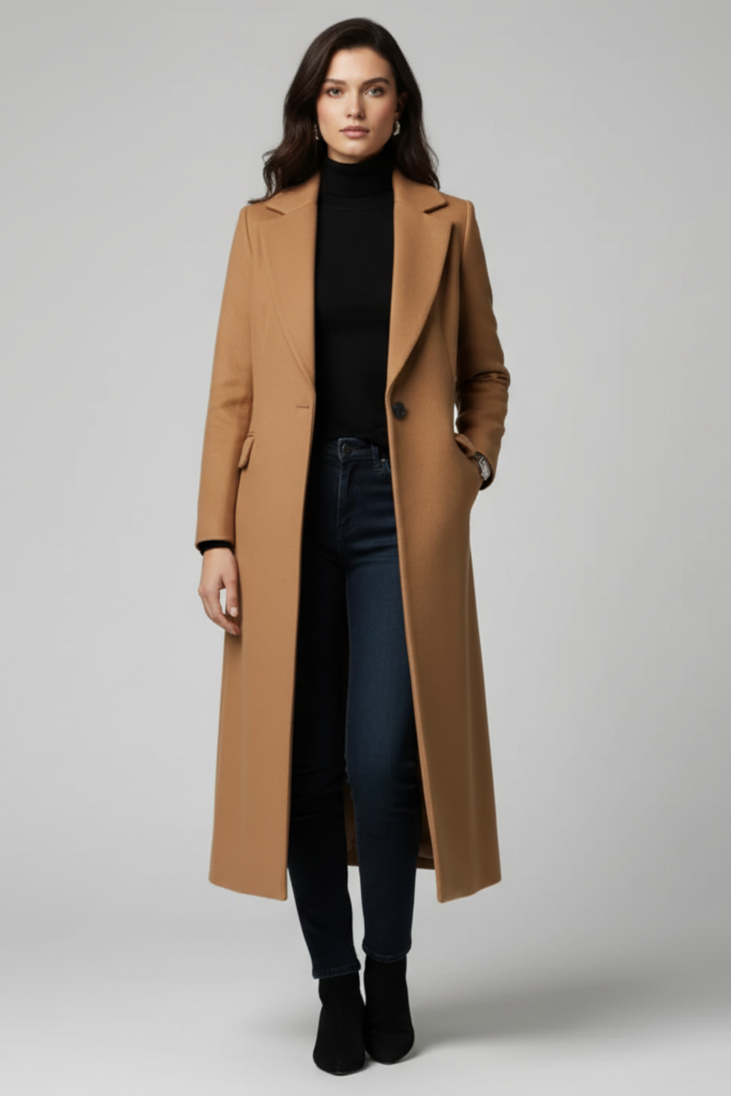 Trench lungo da donna sartoriale