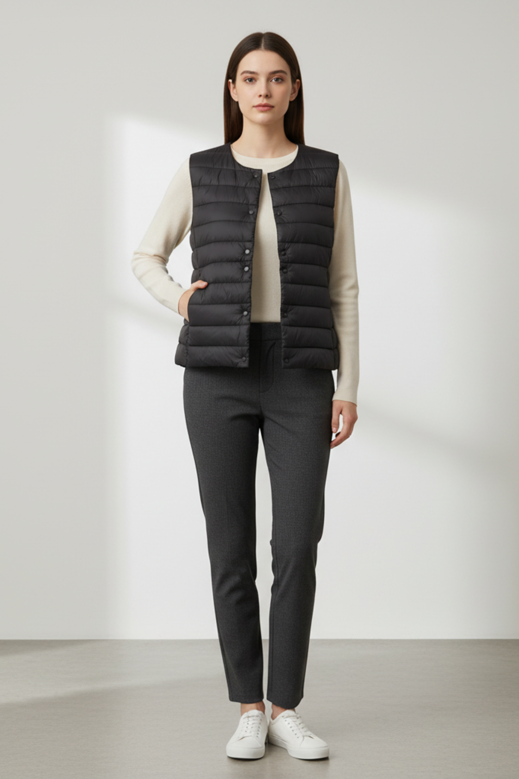 Gilet in piuma da donna elegante e ultraleggero