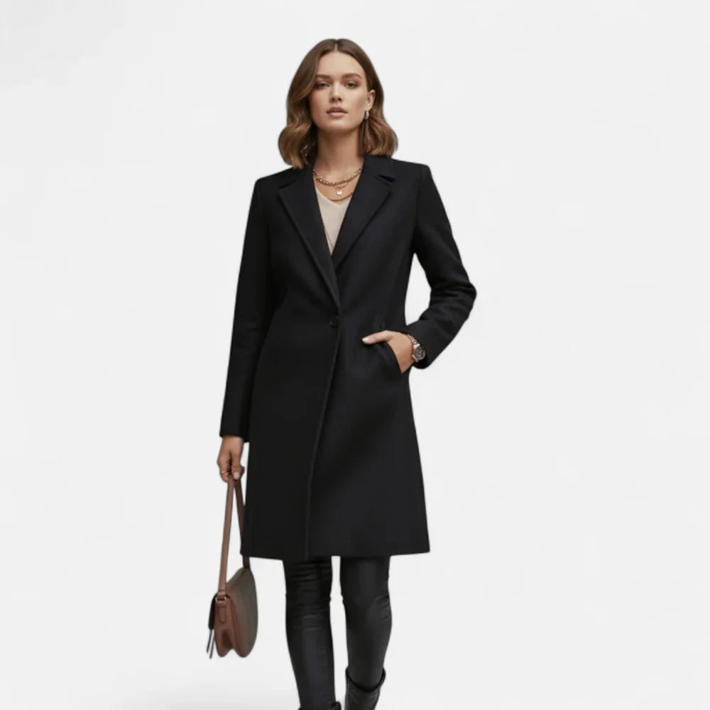 Women’s Winter Overcoat – Lapel Collar Elegance - photo 2