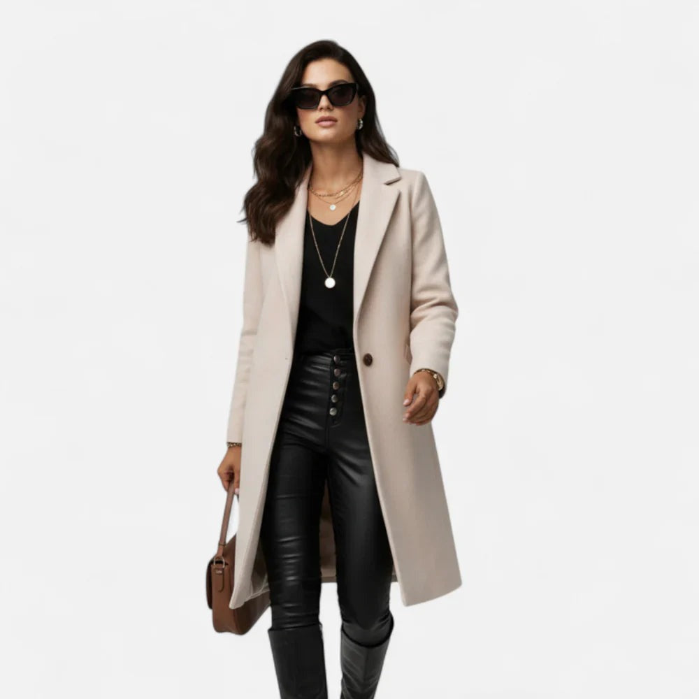 Women’s Winter Overcoat – Lapel Collar Elegance - photo 1