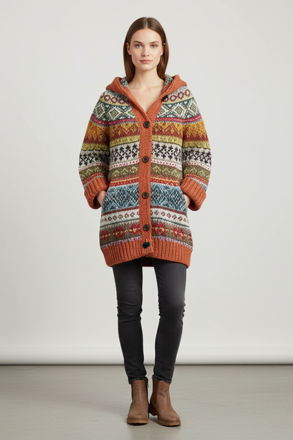 Cardigan invernale da donna in morbida maglia per un calore avvolgente
