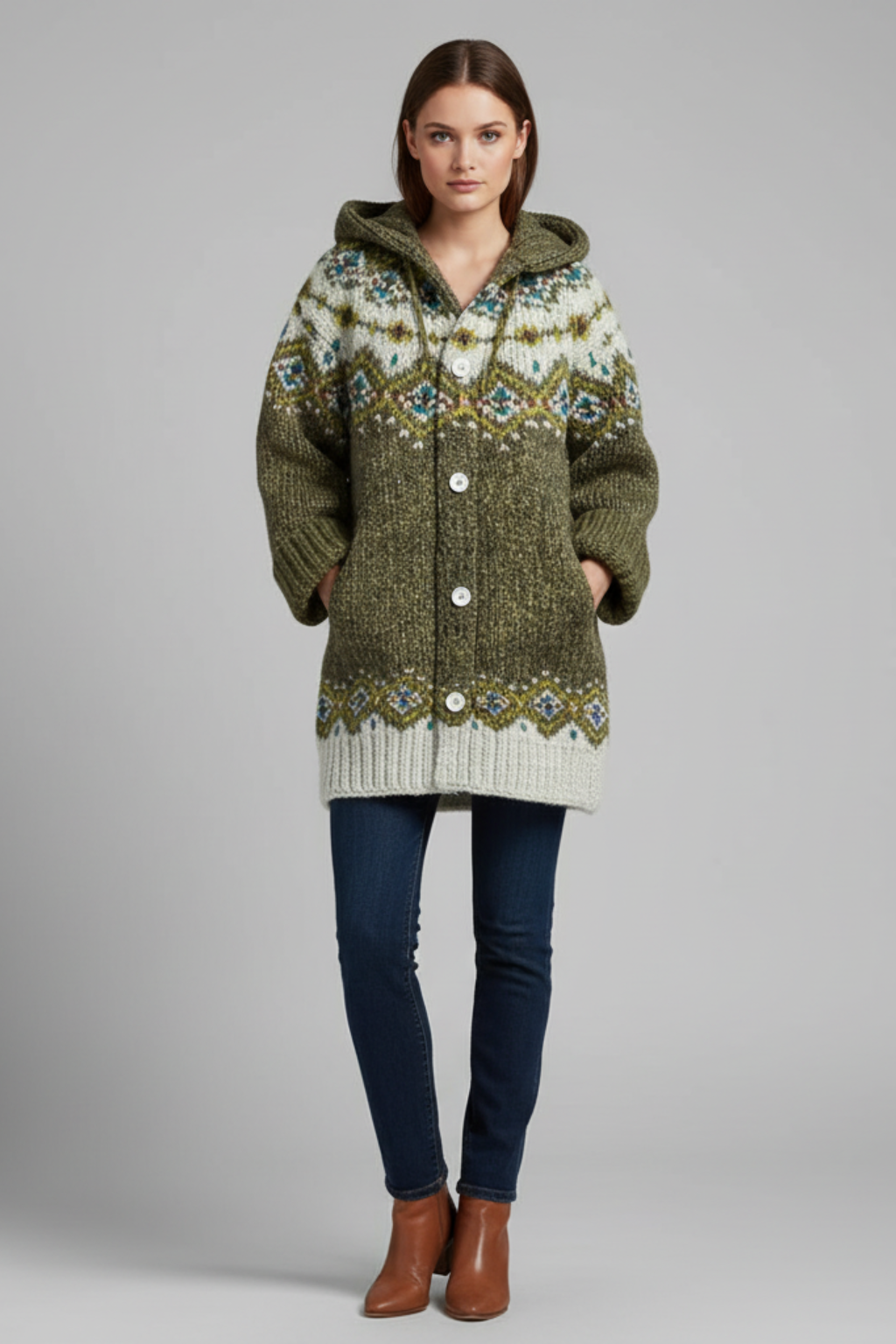 Cardigan invernale da donna in morbida maglia per un calore avvolgente