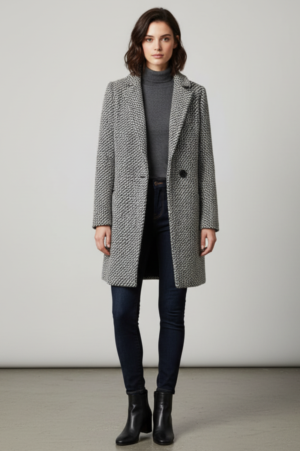 Women’s Winter Wool Blend Coat Single Breasted Smart Long Overcoat - photo 2