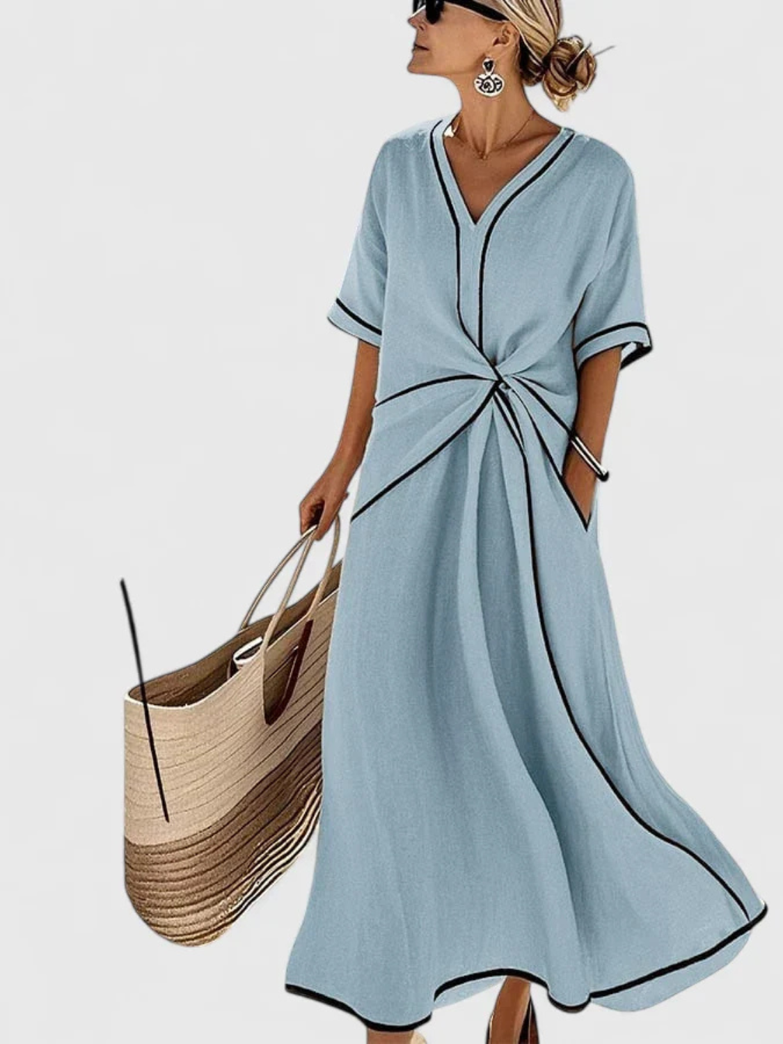 Women’s Elegant Twist-Front Maxi Dress - photo 2