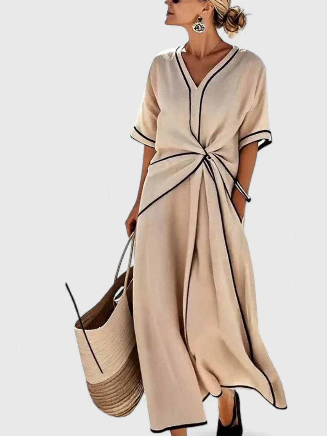 Women’s Elegant Twist-Front Maxi Dress - photo 1
