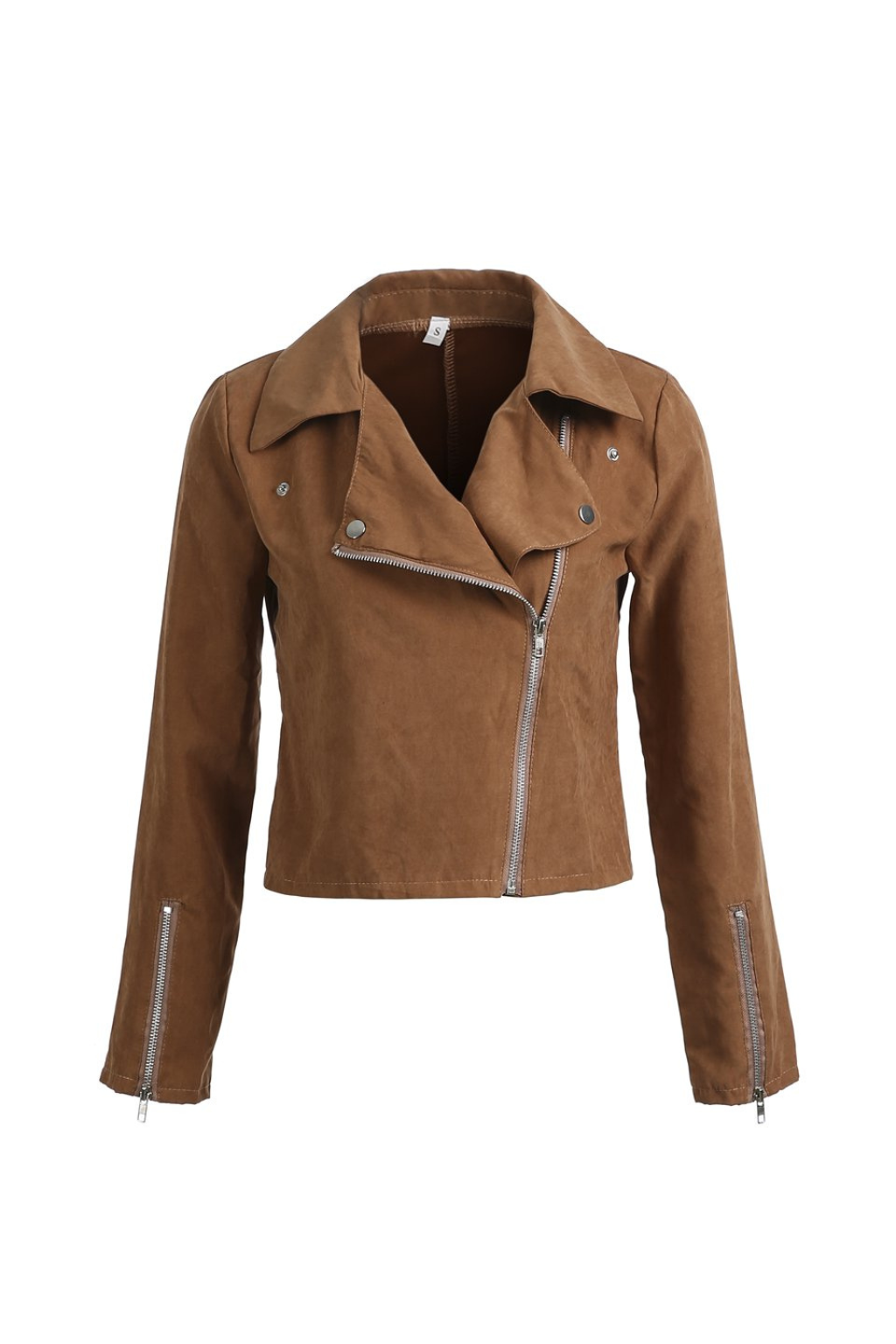 Giacca biker in camoscio da donna morbida e alla moda