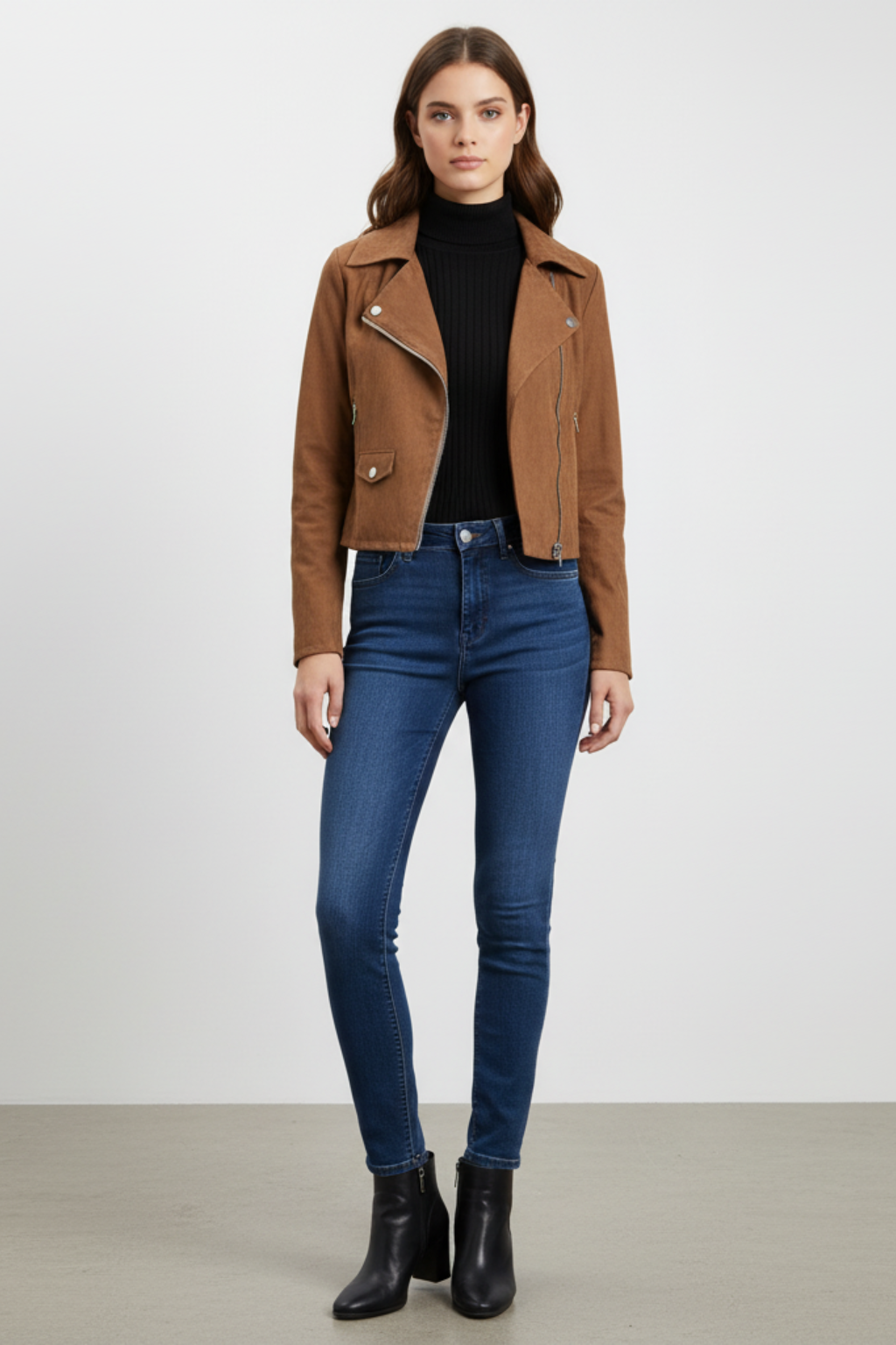 Women’s Stylish Soft Suede Biker Jacket - photo 4
