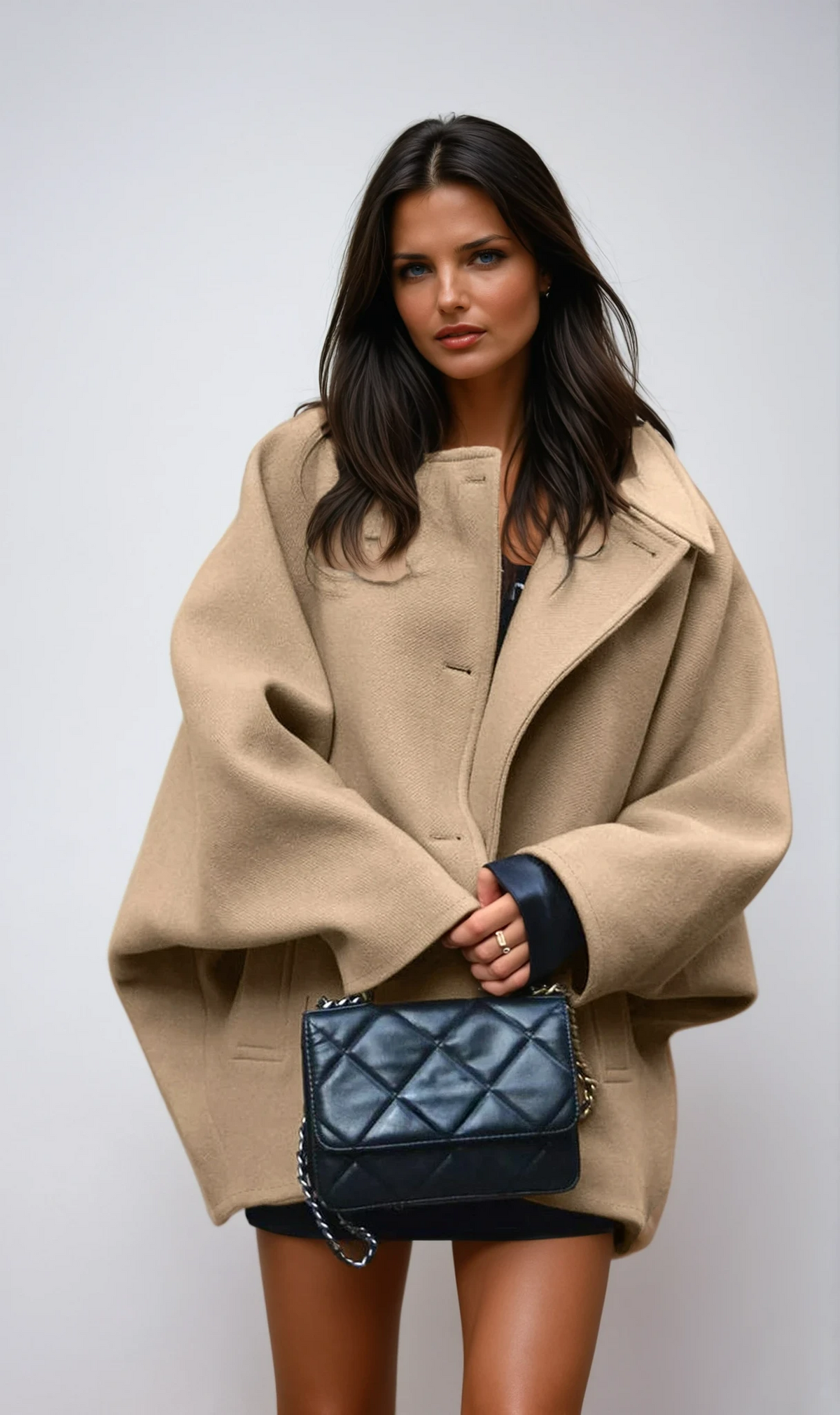 Adela - Women's Relaxed Coat with Button Front