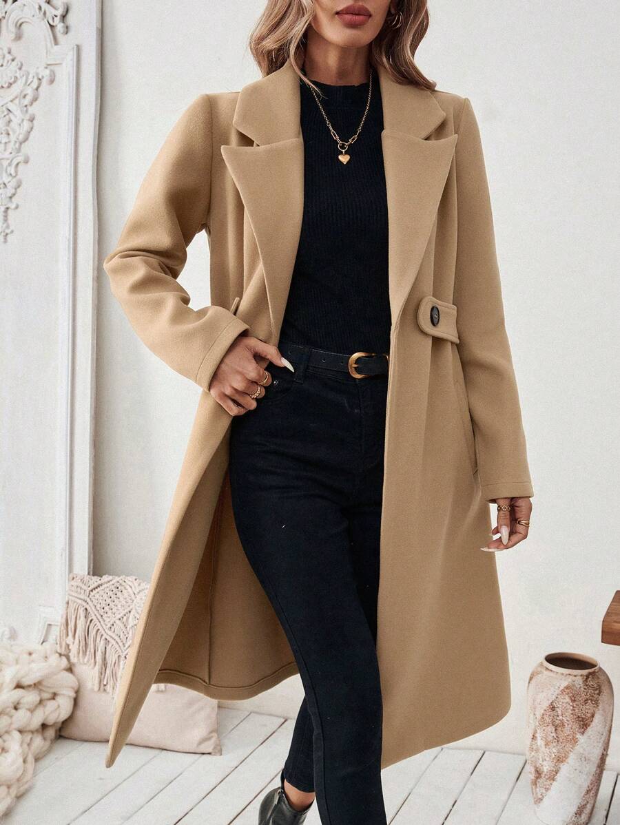 Adelheid - Women's Coat with Lapel Collar