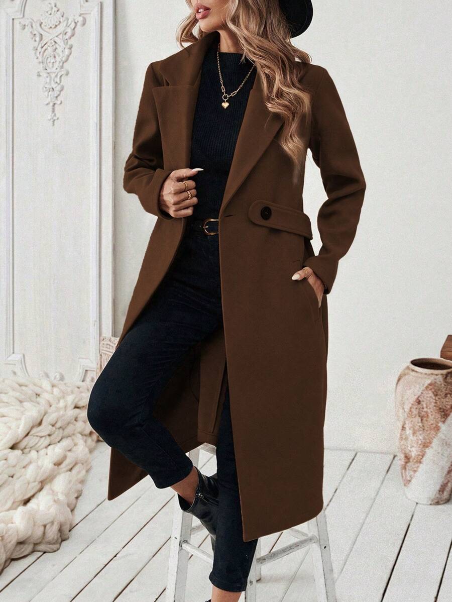Adelheid - Women's Coat with Lapel Collar