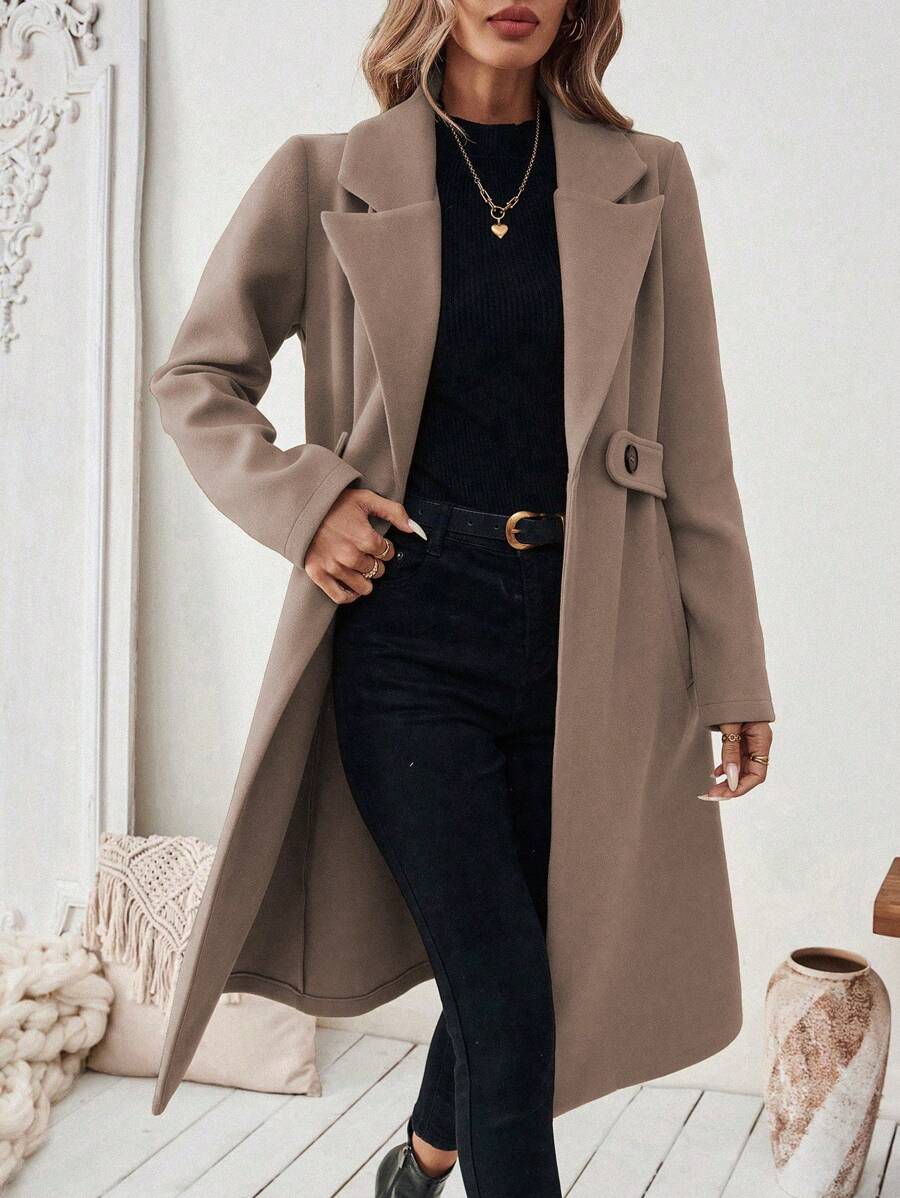 Adelheid - Women's Coat with Lapel Collar