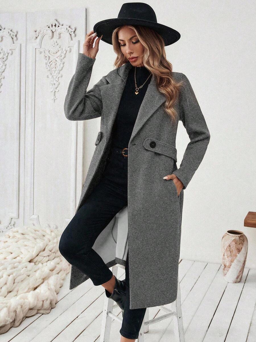 Adelheid - Women's Coat with Lapel Collar