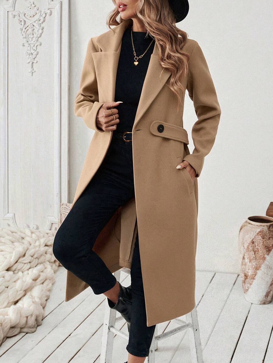 Adelheid - Women's Coat with Lapel Collar