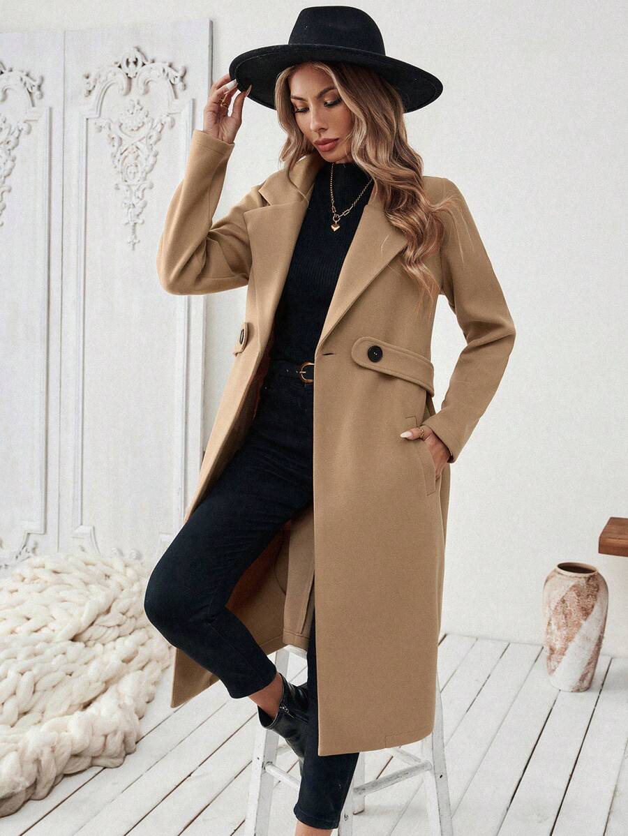 Adelheid - Women's Coat with Lapel Collar