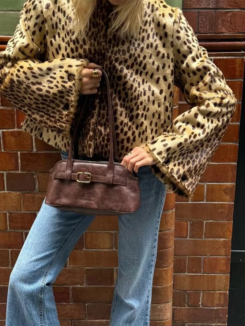 Adrienne - Women's Relaxed Jacket with Leopard Print - photo 6