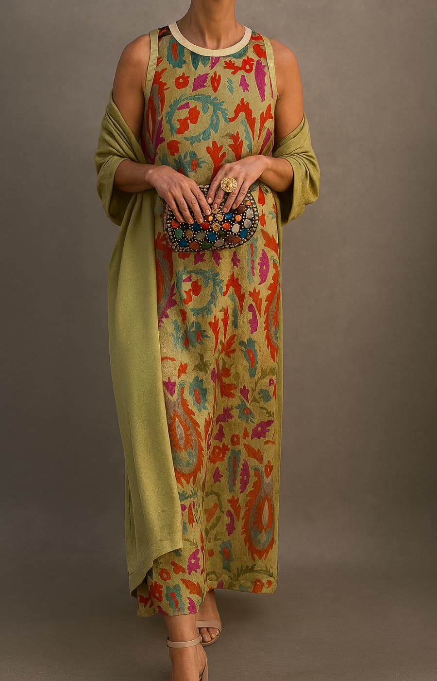 Ainsley - Women's Maxi Dress with Boho Print and Matching Gilet - photo 1