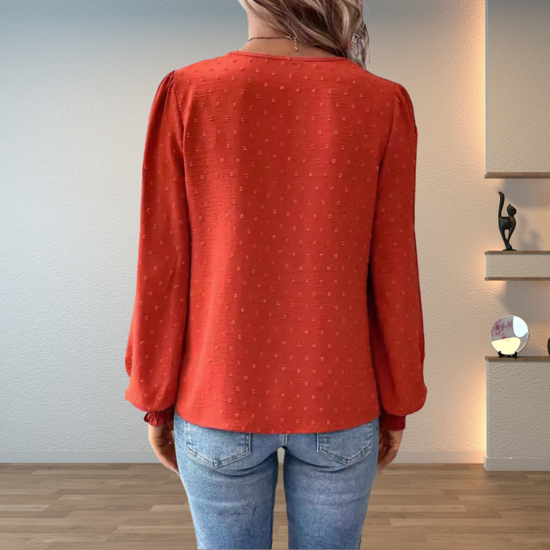 Albertine | Romantic Openwork Long Sleeve Blouse