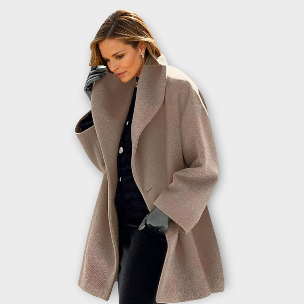 Maria - Oversized Winter Coat with Wide Collar for Women - photo 4