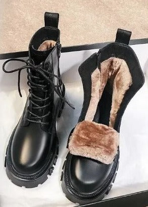 Alice - Women's Boots with Lace-Up Front and Faux Fur Lining - photo 1
