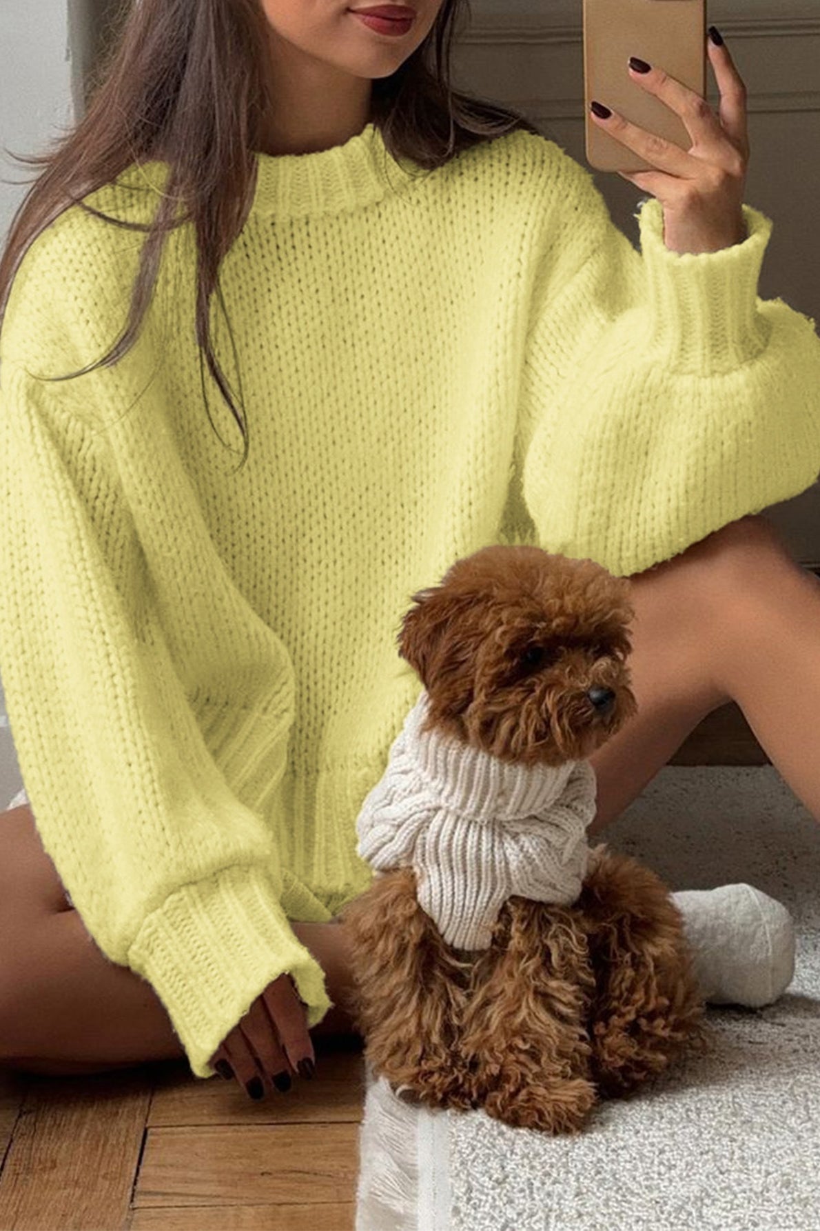 Allie - Women's Relaxed Jumper with Collar and Roll Neck - photo 4