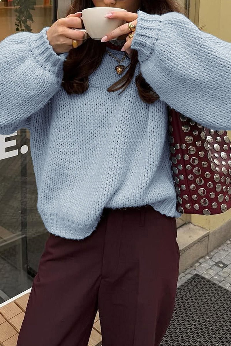 Allie - Women's Relaxed Jumper with Collar and Roll Neck - photo 5