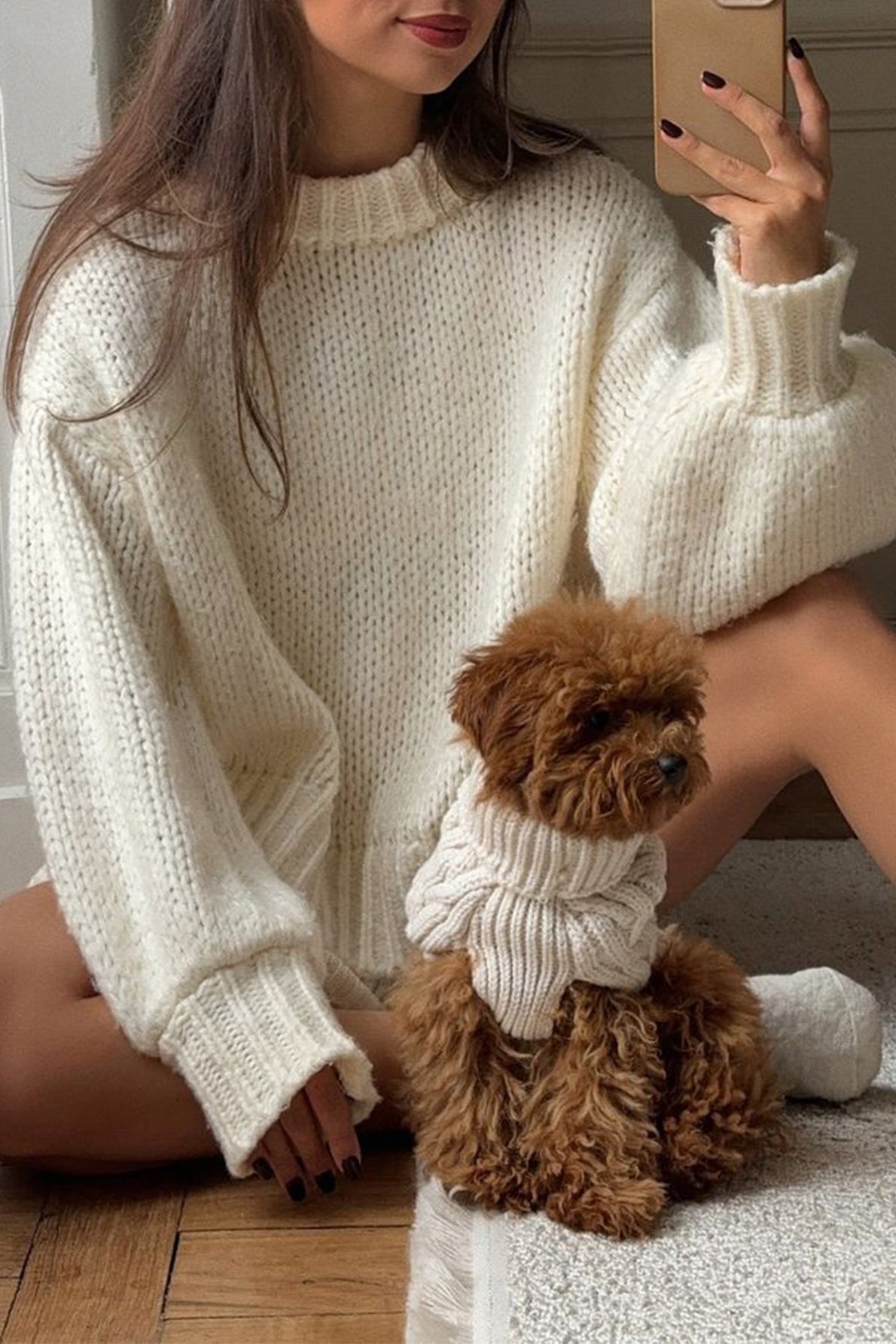 Allie - Women's Relaxed Jumper with Collar and Roll Neck - photo 7