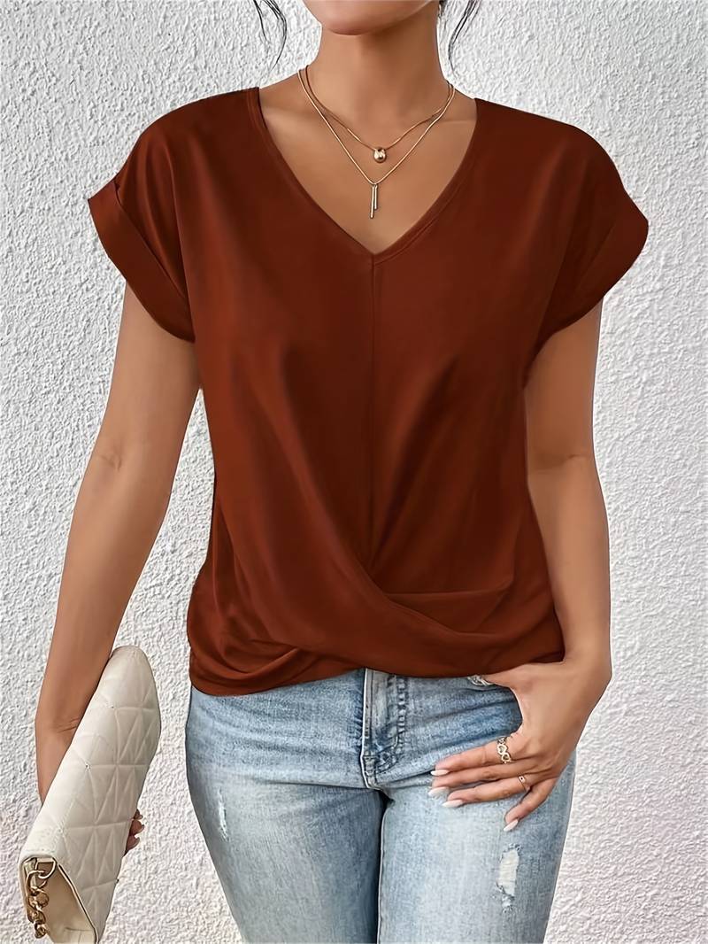 Adele - Women's Blouse with Short Sleeves