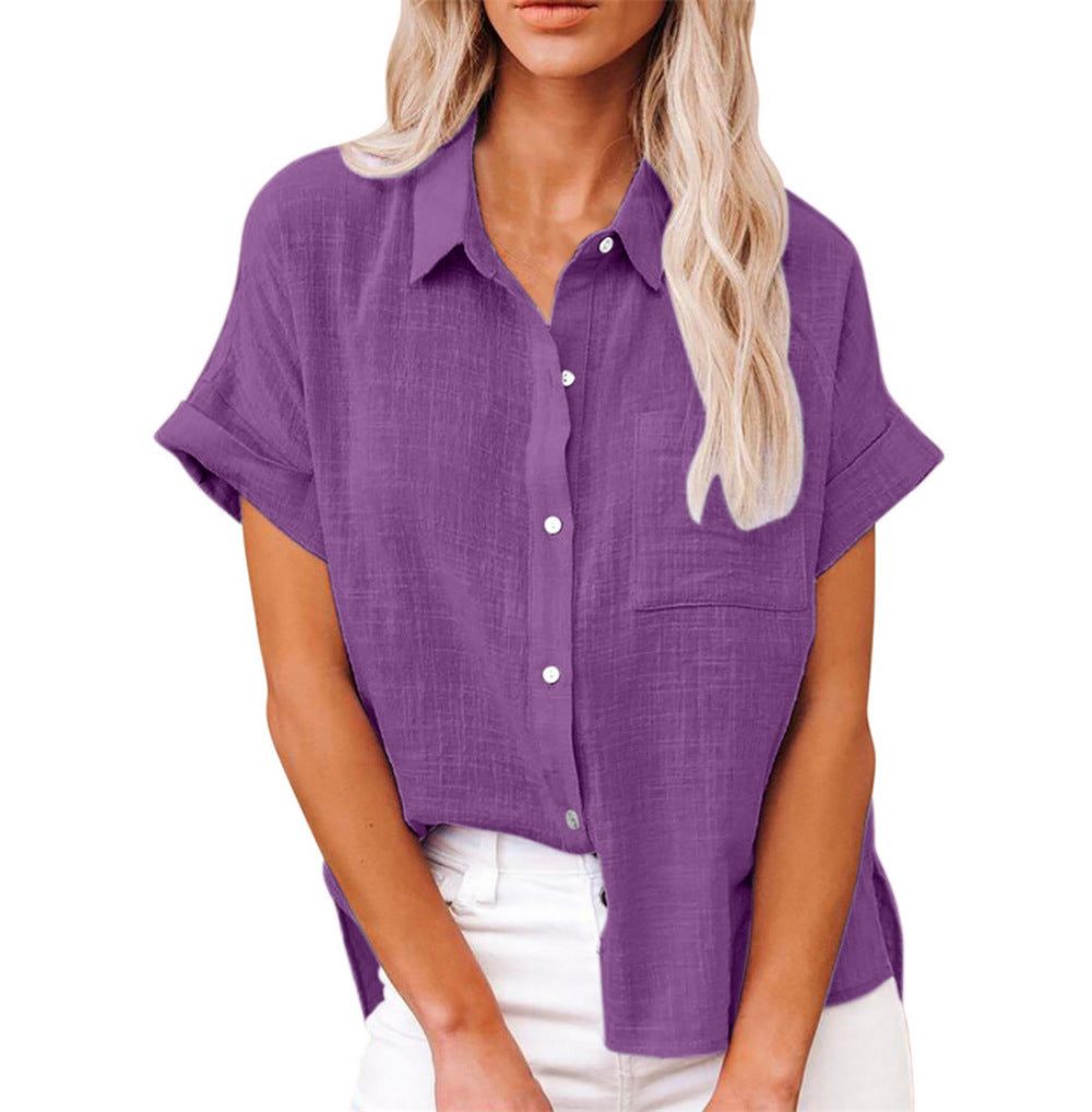 Ambrosine - Women's Relaxed Blouse with Button Front - photo 8