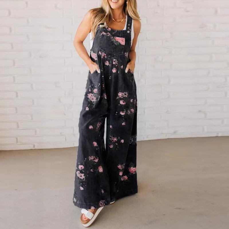 Amity - Women's Sleeveless Floral Maxi Jumpsuit - photo 3
