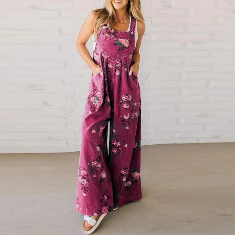 Amity - Women's Sleeveless Floral Maxi Jumpsuit - photo 4