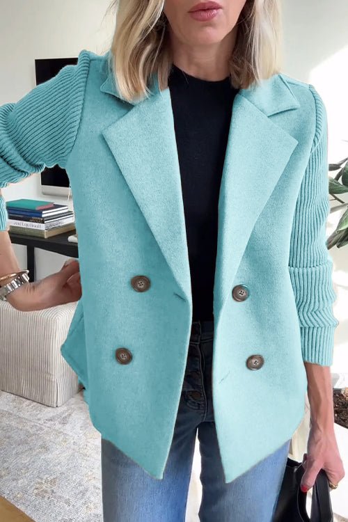 Women's Tailored Blazer with Knit Sleeves - photo 12