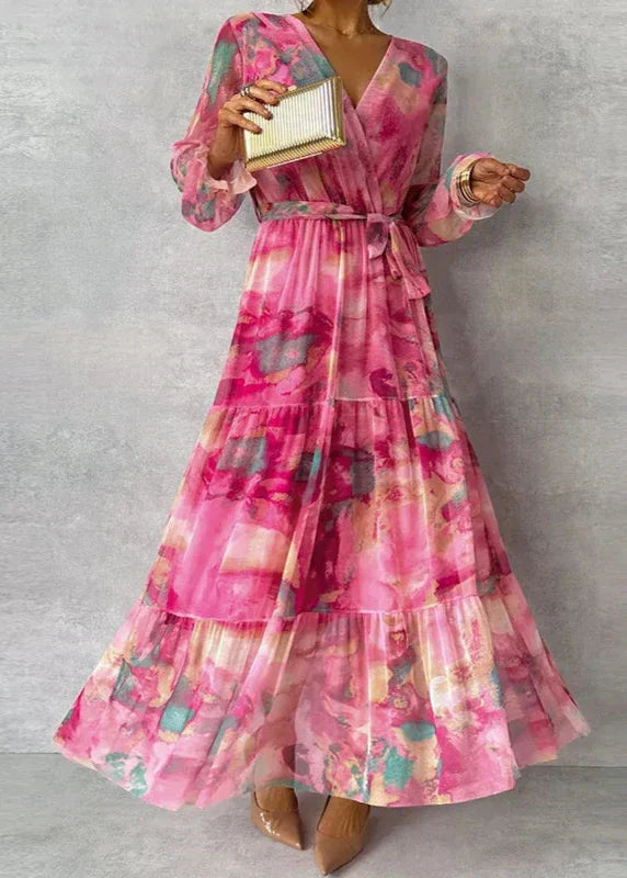 Angeline - Women's Multicolour V Neck Maxi Dress - photo 1