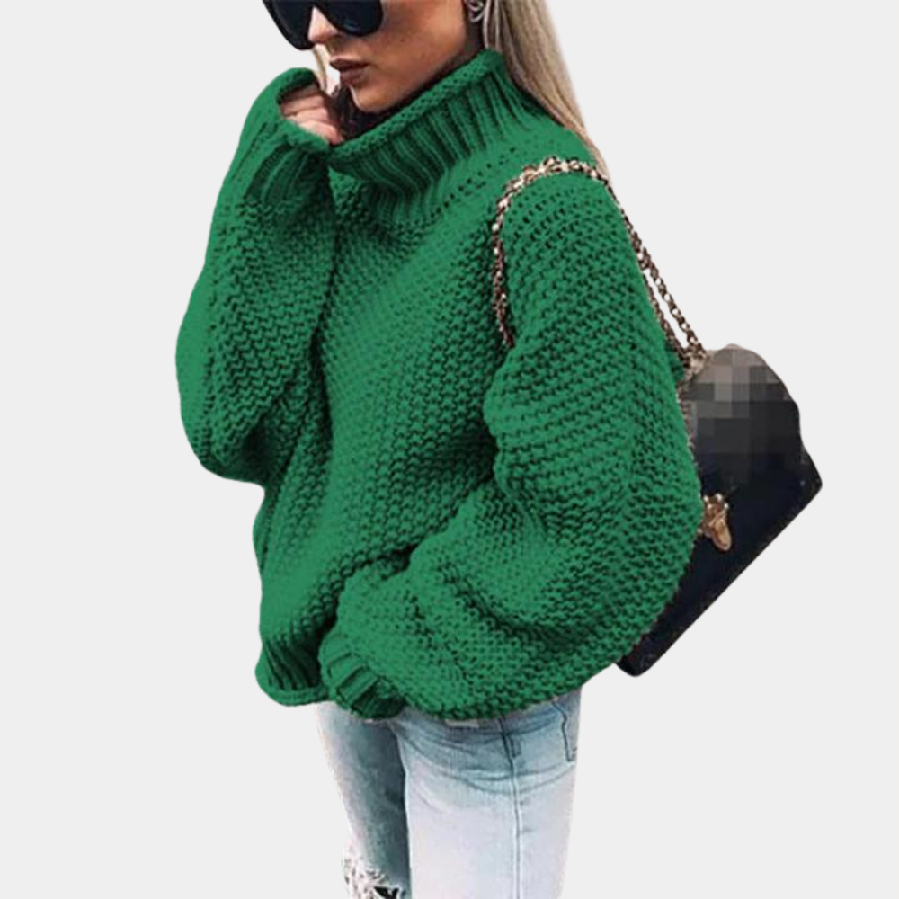 Annabelle - Women's Relaxed Jumper with Collar and Roll Neck - photo 3
