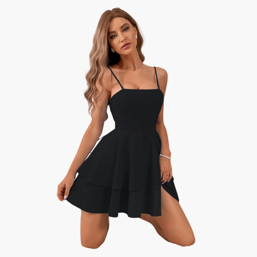 Apolline - Women's Mini Dress with Tiers and Fine Straps - photo 6
