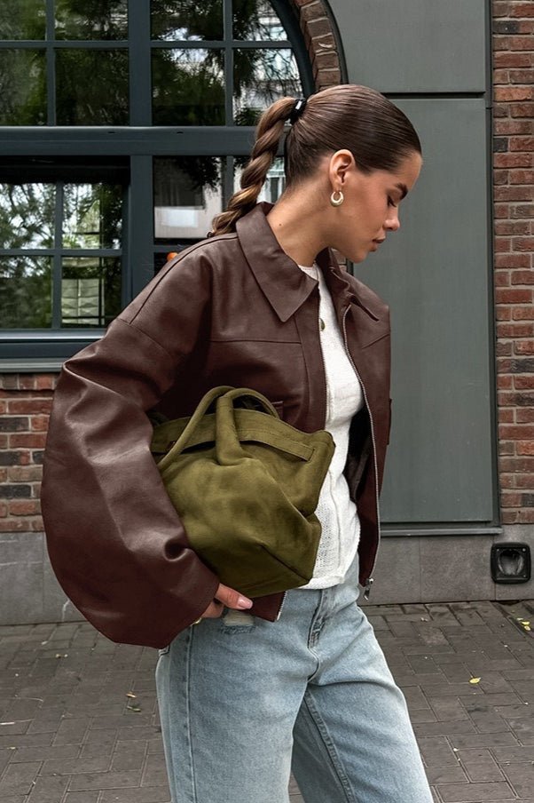 Aria - Women's Relaxed Biker Jacket with Zip Front and Collar - photo 2