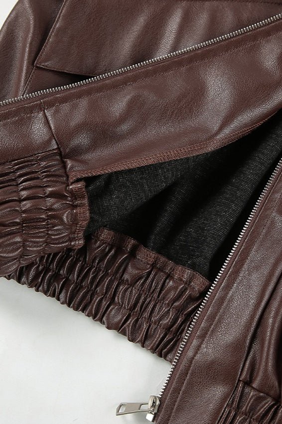 Aria - Women's Relaxed Biker Jacket with Zip Front and Collar - photo 7