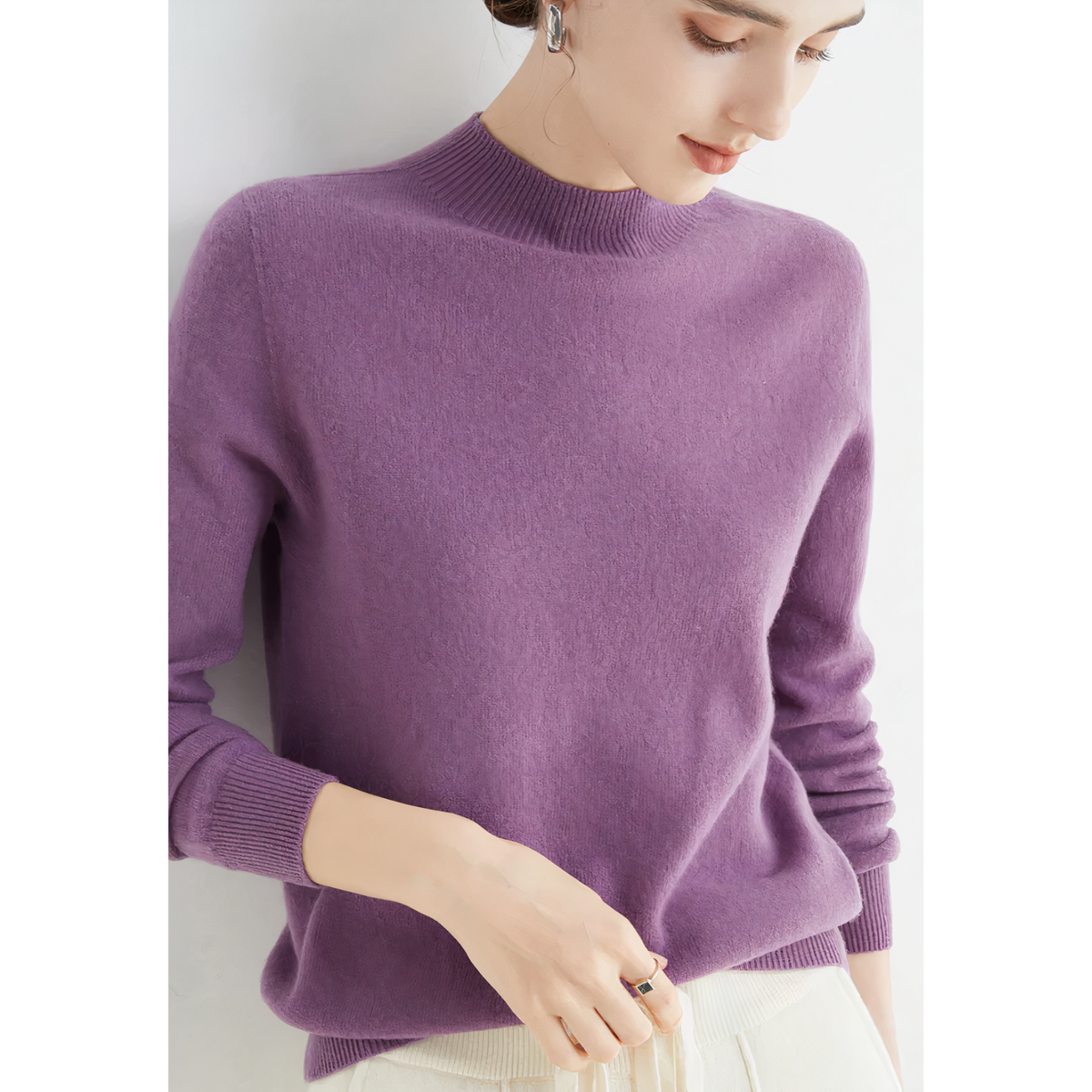 Armande - Women's Jumper with Roll Neck and Long Sleeves - photo 11
