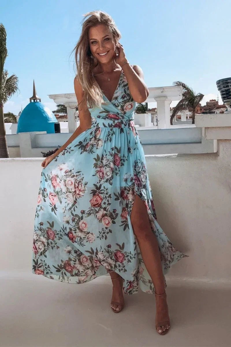 Ashby - Women's Maxi Dress with Floral Print and Side Split - photo 4