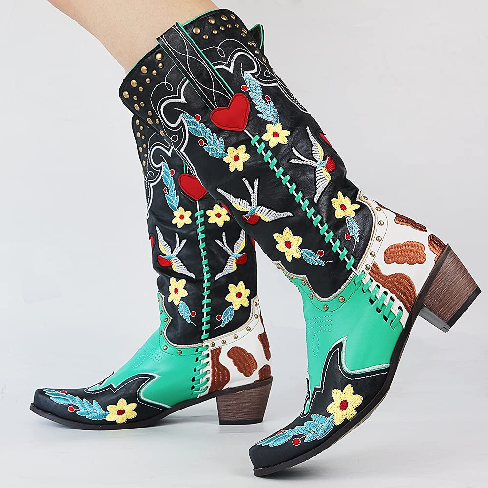 Astrid - Women's Western Style Cowboy Boots with Pointed Toe - photo 2
