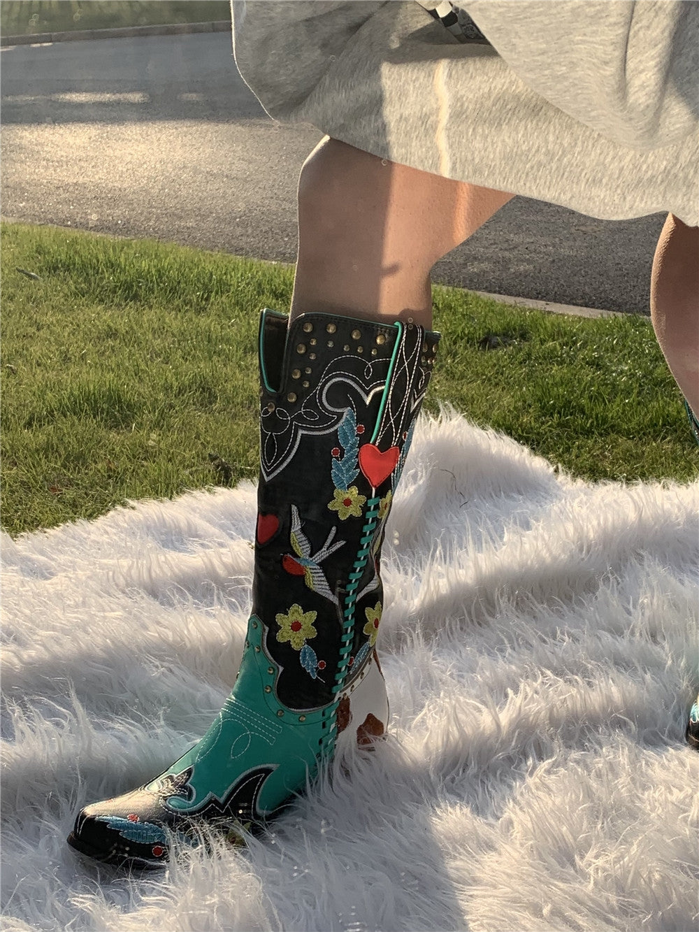 Astrid - Women's Western Style Cowboy Boots with Pointed Toe - photo 4
