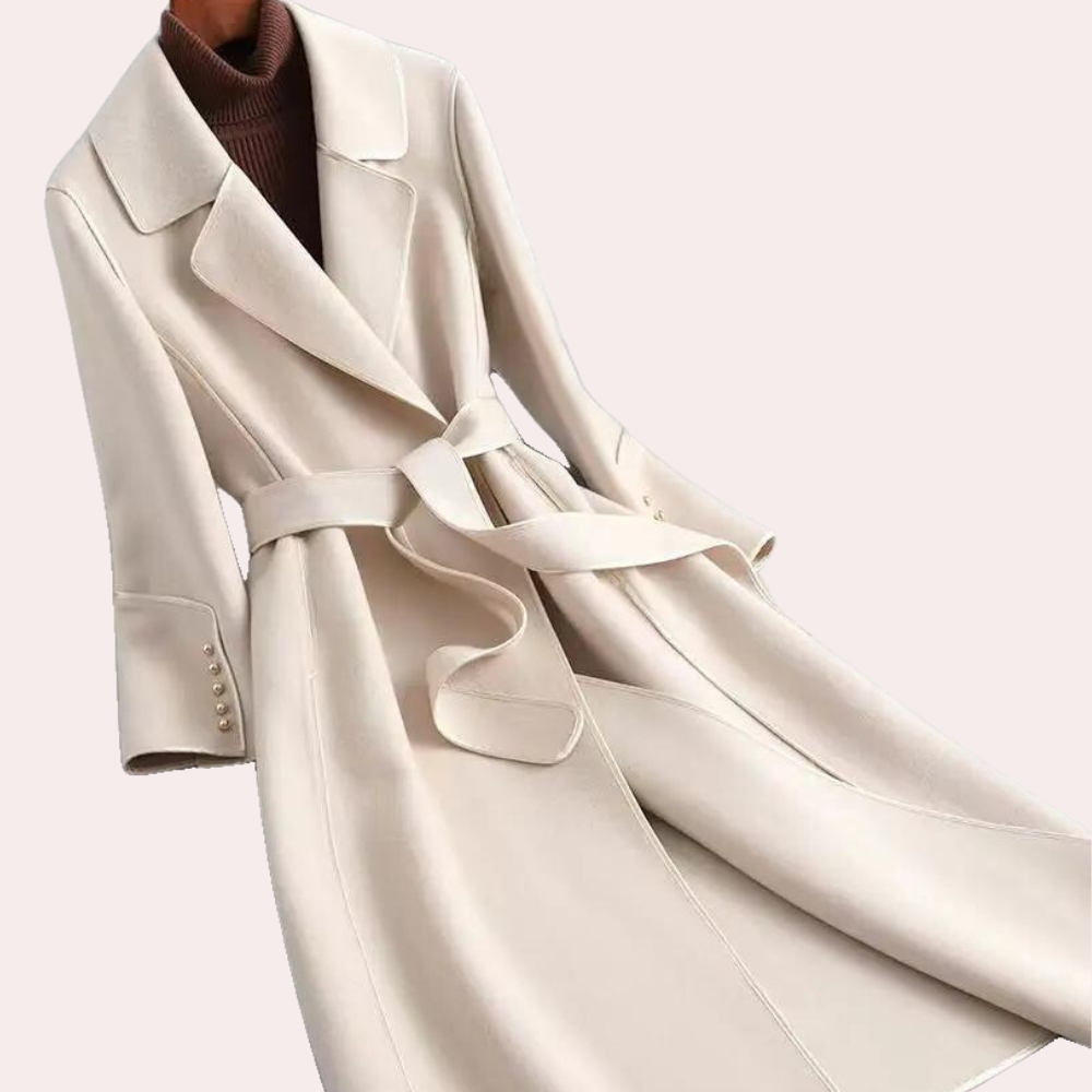Aurore - Women's Oversized Coat with a Tie Belt - photo 4