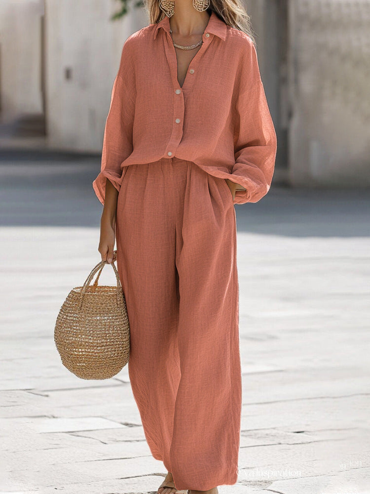 Alyssa - Women's Lightweight Linen Two-Piece Set for Summer