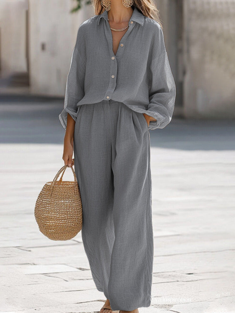 Alyssa - Women's Lightweight Linen Two-Piece Set for Summer