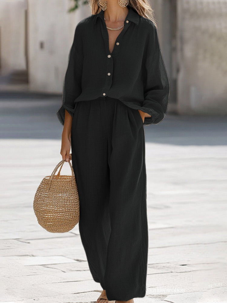 Alyssa - Women's Lightweight Linen Two-Piece Set for Summer