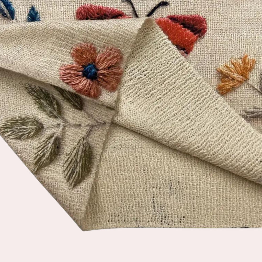Azelie - Women's Jumper with Floral Embroidered and Crew Neck - photo 5
