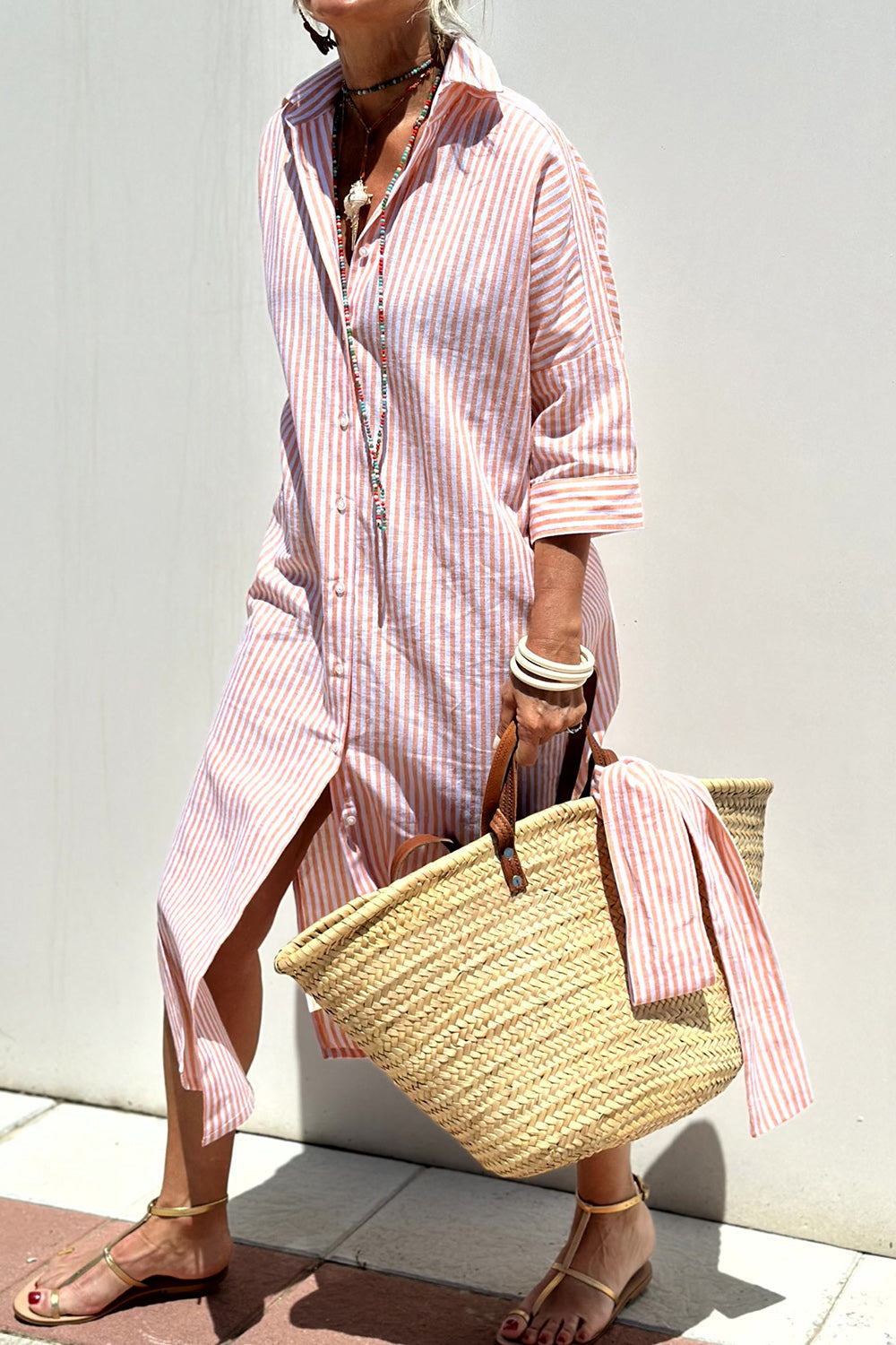 Stylish Striped Shirt Dress - Comfortable and Versatile - photo 1