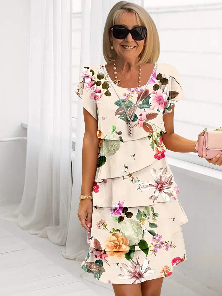 Chic Ruffled Floral Midi Dress - photo 2
