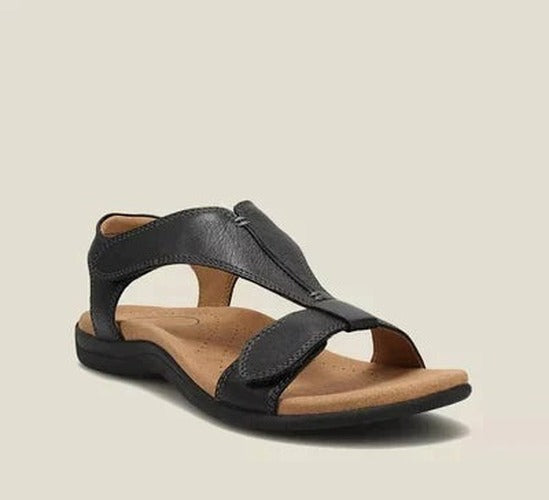 Avril - Women's Adjustable Leather Sandals with an Open Toe