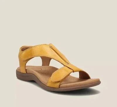Avril - Women's Adjustable Leather Sandals with an Open Toe
