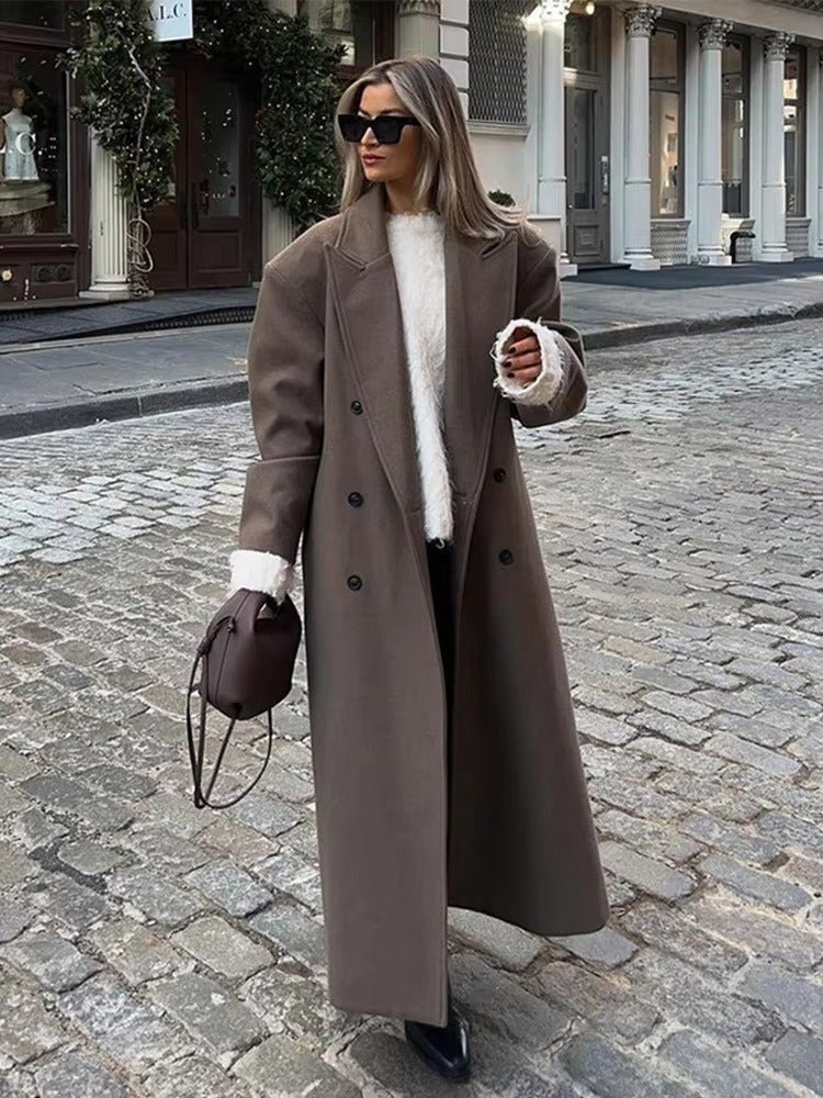 Bernadette - Women's Longline Coat with Double-Breasted Front - photo 1